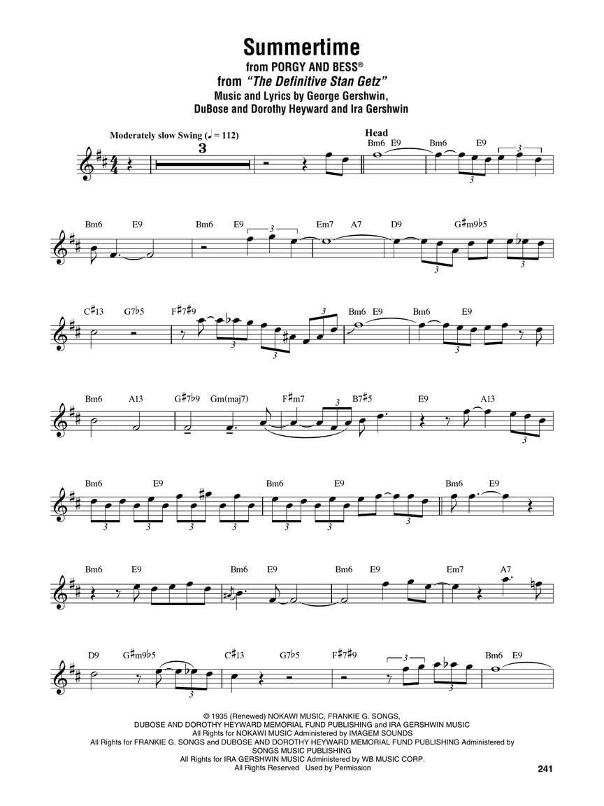 Stan Getz Omnibook for B-flat Instruments | Recueil de Chansons et Transcriptions Jazz de 54 Solos Saxophone Ténor | Partitions Jazz Improvisation | Livre Musique Saxophonistes Musiciens Jazz