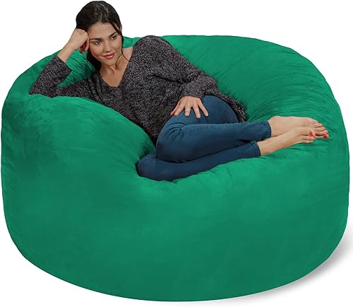 Miniatura 6 de Chill Sack Puf - Sillón gigante de espuma viscoelástica de 5 pies, sofá grande con funda de microfibra suave, color aguamarina marino