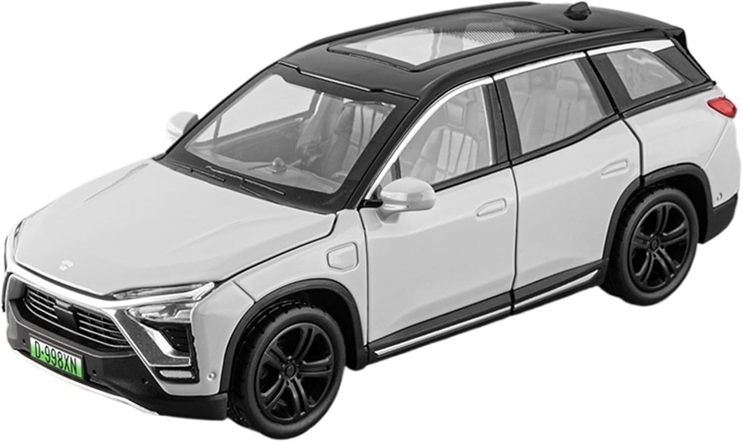 1/32 Ulai ES8 シミュレーション合金ダイキャストカーモデル子供のおもちゃやグッズ(White)