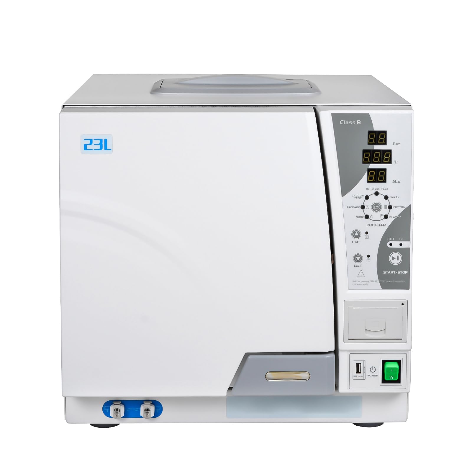 Klasse B 18L/23L Lab Pre-Vakuum Autoklav Dampfsterilisator Trocknungsfunktion mit eingebautem Drucker (23L)