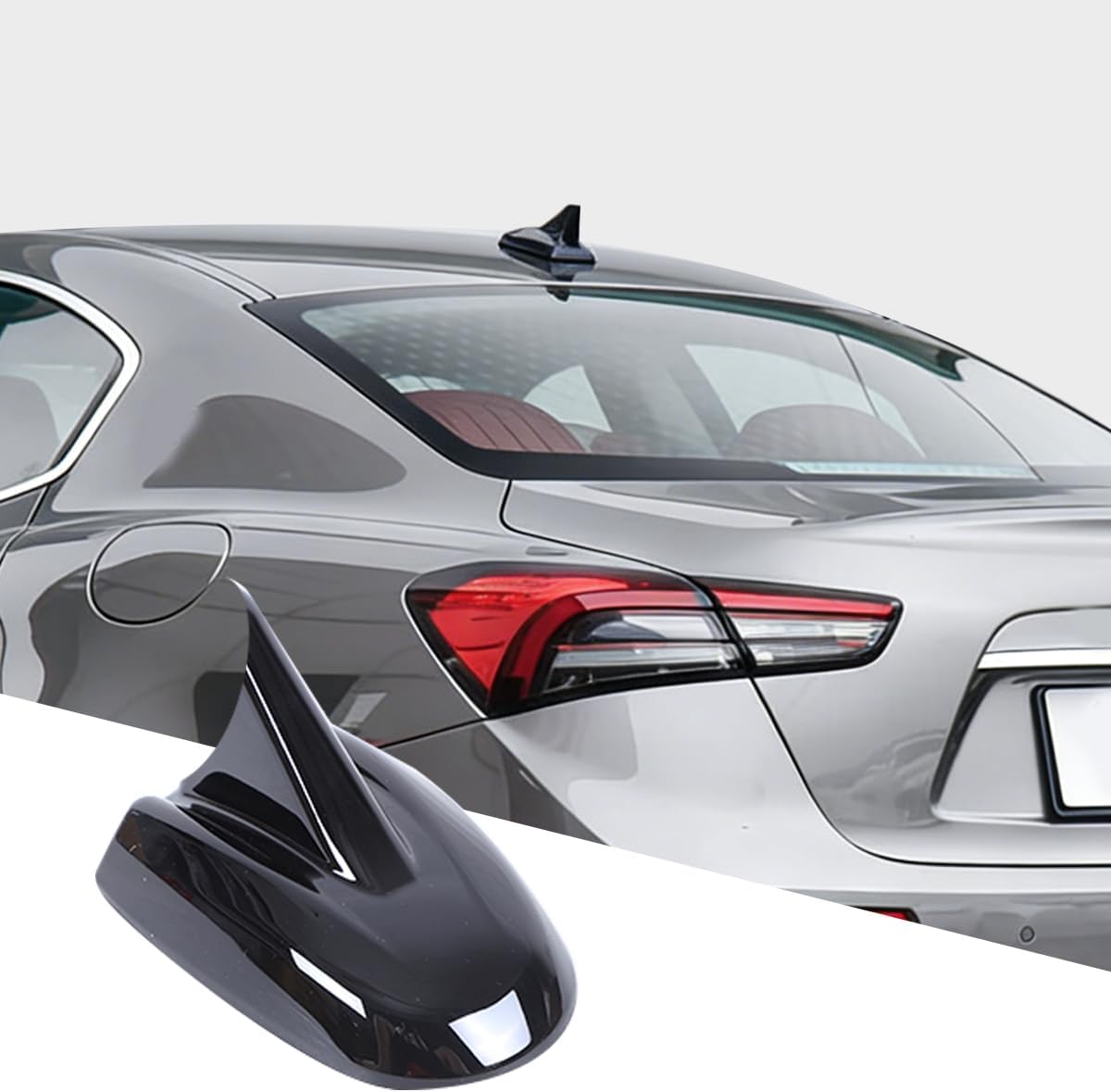 Car Shark Fin Antenna Cover Roof Aerial Compatible with Maserati Ghibli Quattroporte 2017-2024 Vehicle Shark Fin Shape Cover,Auto Cars Antenna Accessories (Black)