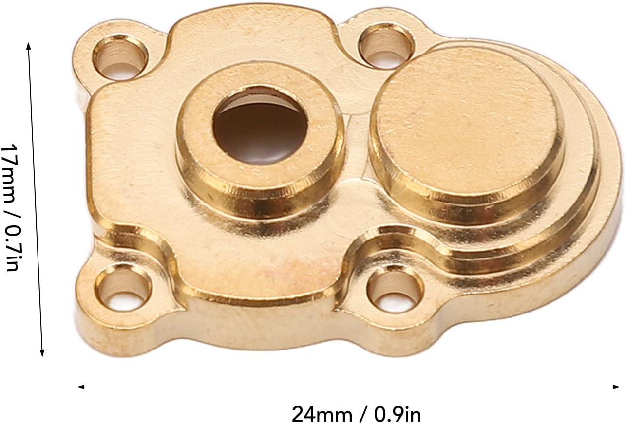 Alomejor 4Pcs RC Brass Steering Knuckle Cover Portal Cover RC Axle Gear Cover for FMS 124 FCX24 RC Crawler (Gold)