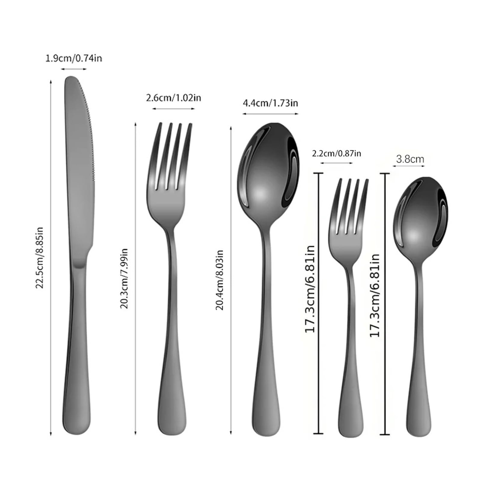 Juego de cubiertos 30 piezas, cuchillos, tenedores, cucharas, utensilios comedor, sartenes fondo plano, cocina navideña, acero inoxidable(Black gift box set)