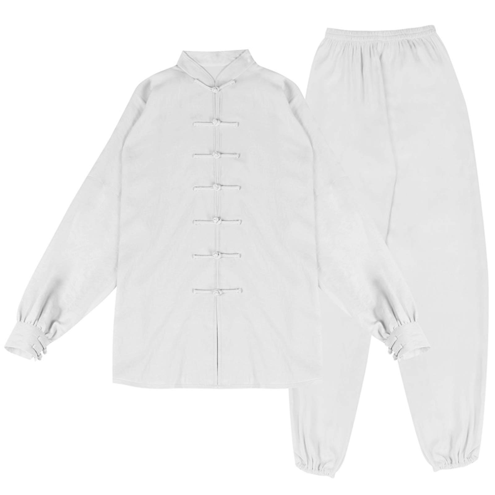 Abito per Arti Marziali, Wing Chun Cinese in Cotone e Lino a Maniche Lunghe Tai Chi Abbigliamento Abito in Due Pezzi, Adatto per Arti Marziali Taekwondo Kung Fu Abbigliamento da Allenamento (XXL Ver