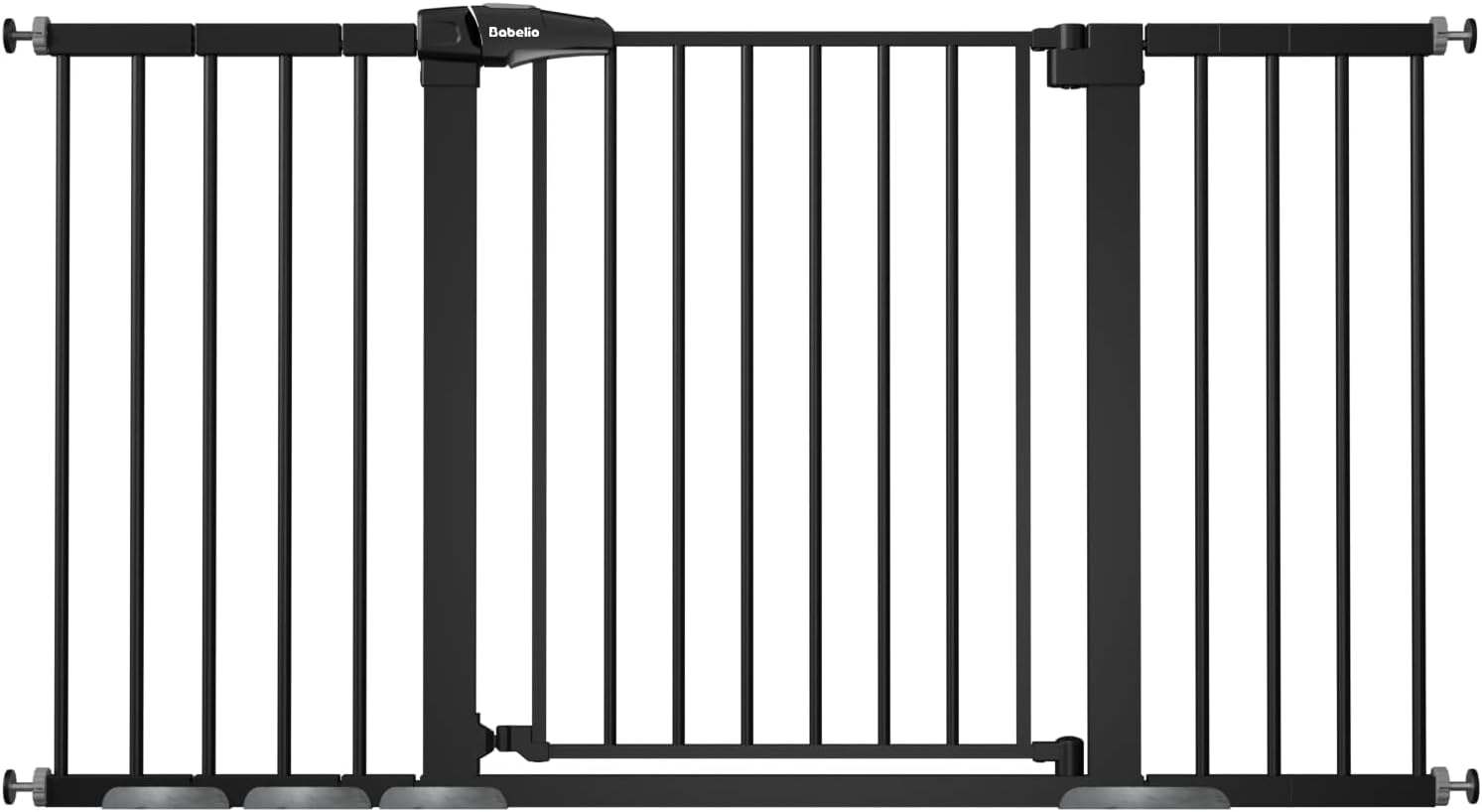 BABELIO 36-57" Extra Wide Baby/Dog Gate, Auto Close for The House, Stairs and Doorways, Pressure Mounted for Pet with Large Walk Thru Door, No Need Tools and Drilling, Black Black 30"Tall 36"-57" Wide