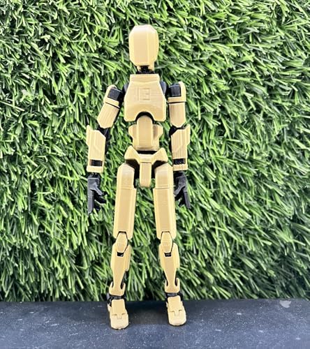 Image of DIY Dummy-13 Action Figure Robot, Articulated Toy, Light Brown - Black