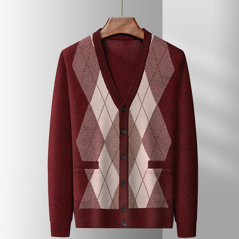 Men's Autumn Knit Long Sleeve Thick Warm Business Wool Cardigan2