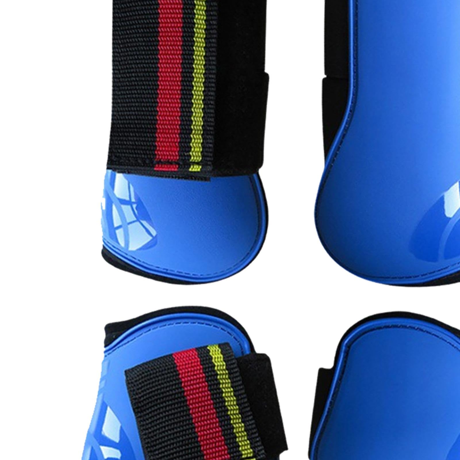 4 Pezzi Paratendini per Cavallo Set di Fasce per Gambe Gambali per Cavallo Stivali per Cavallo per Gambe Anteriori e Posteriori per Ostacoli da Salto, Blu