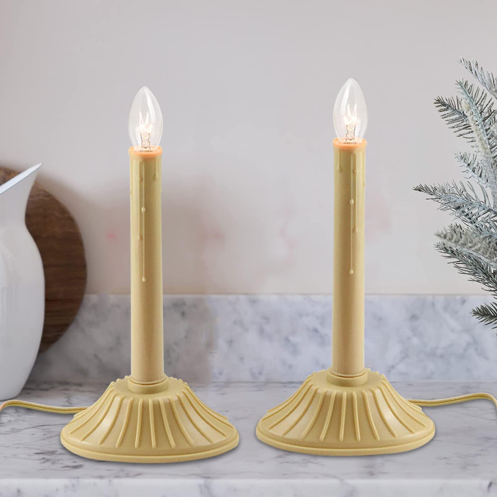 1 Light Christmas Electric Window Candles, 2 Pack Electric