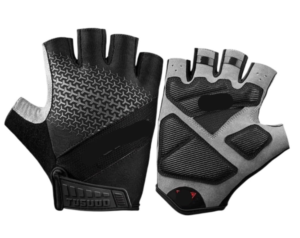 Rękawice Rowerowe Rękawiczki do Rowerów Rękawiczki Z Półpalcami Kolarstwo Sporty Fitness Dla Mężczyzn I Kobiet Z Krótkimi Palcami Rękawiczki Rowerowe (Color : Svart, Size : Large)