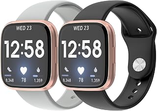 BOTNUW Silicone Band Compatible with Fitbit Versa/Fitbit Versa 2/ Fitbit Versa Lite Women Men, Breathable Slim Sports Smart Replacement Band for Fitbit Versa 2 Smart Watch