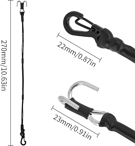 Miniatura 4 de INJORA Cuerda de correa elástica de 0.21 ozpcs con ganchos cuerda de 10.630 in para TRX4M SCX24 FCX24 118 124 RC Crawler Upgrade (negro y azul)
