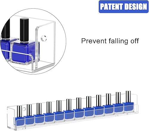 Miniatura 5 de Paquete de 4 estantes para esmalte de uñas, estante montado en la pared, organizador de esmalte de uñas acrílico transparente, estante de pared