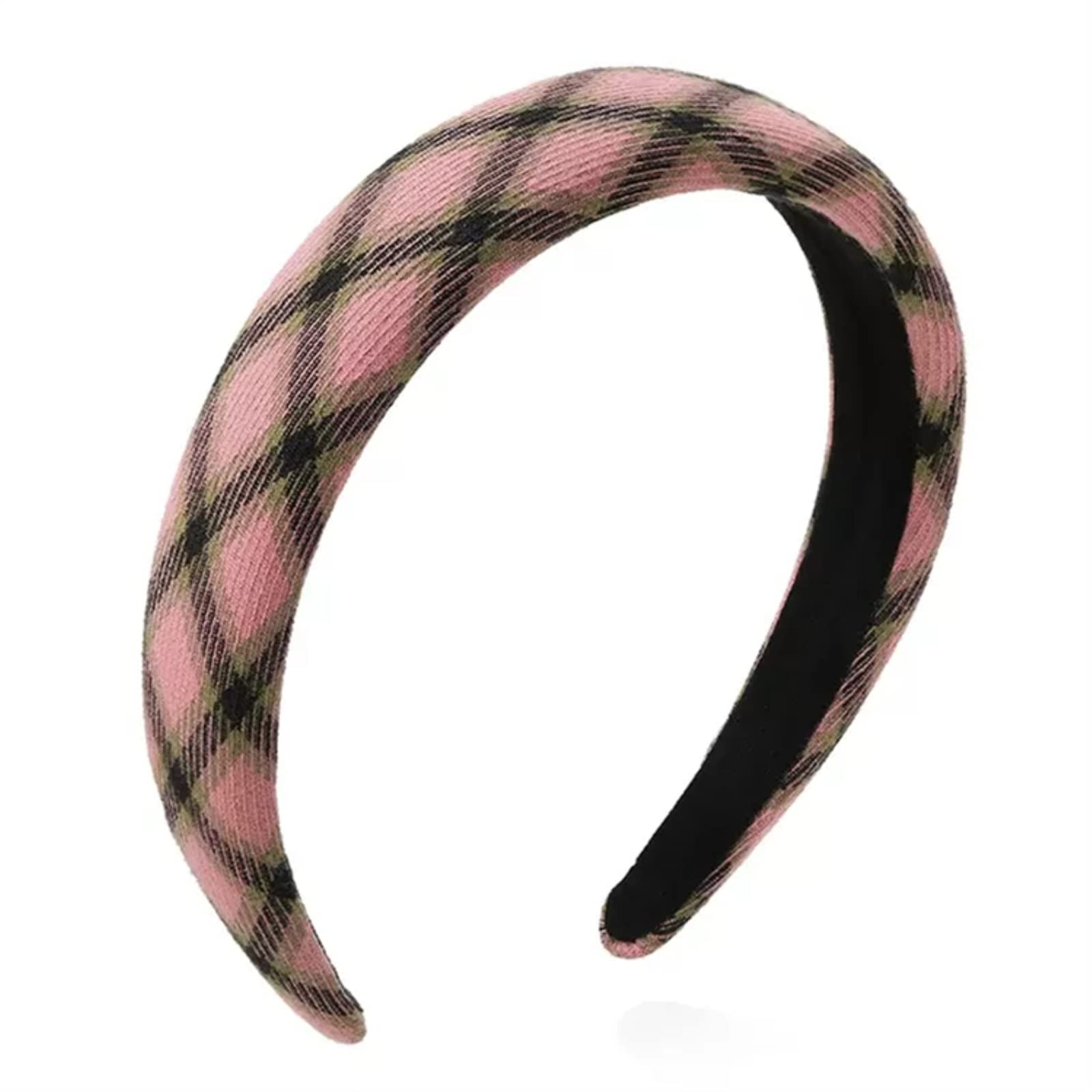 Amazon.co.jp: カチューシャ ファッションレトロピンクチェック柄ヘア