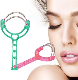 MERRYHAPY 2Pcs Spring Facial Hair Removal Tool Handheld Epilator for Women Safe Chemical Facial Hair Remover Dual Springs Design for Threading