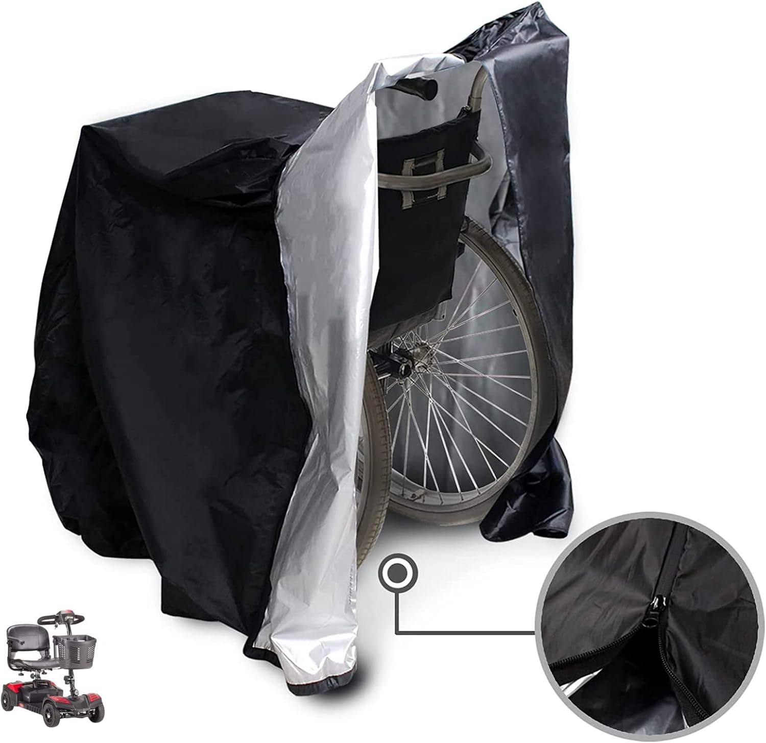 FQGGJ Electric Wheelchair Cover Waterproof Mobility Scooter Cover Accessories Adjustable Cord Buckle Back Zippered for All-Weather Outdoor Protection Dust Cover : Health & Household