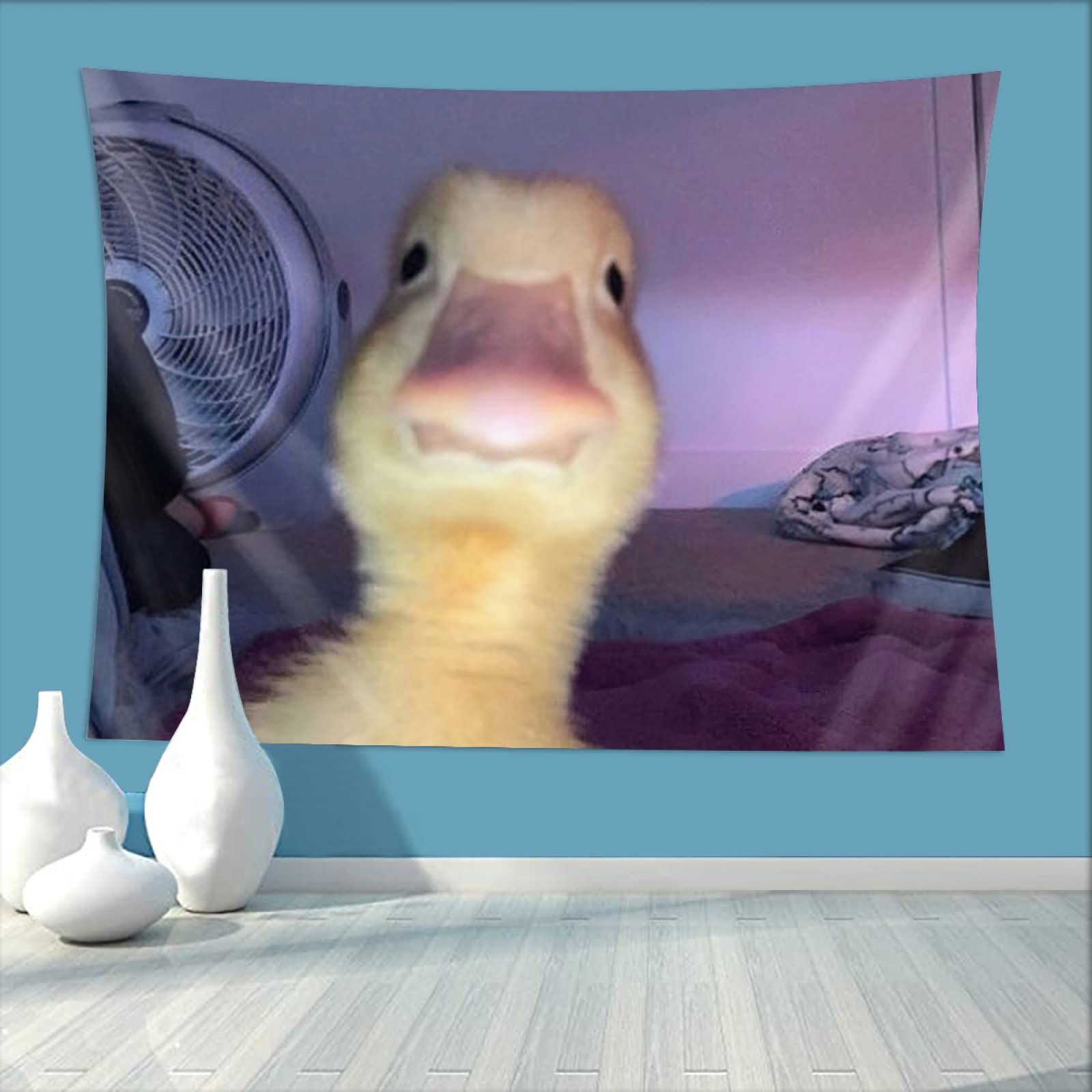 Demosayer Duck Meme Tapestry for College Dorm Funny Tapestries Poster for Bedroom Wall Art Decor Banners 60