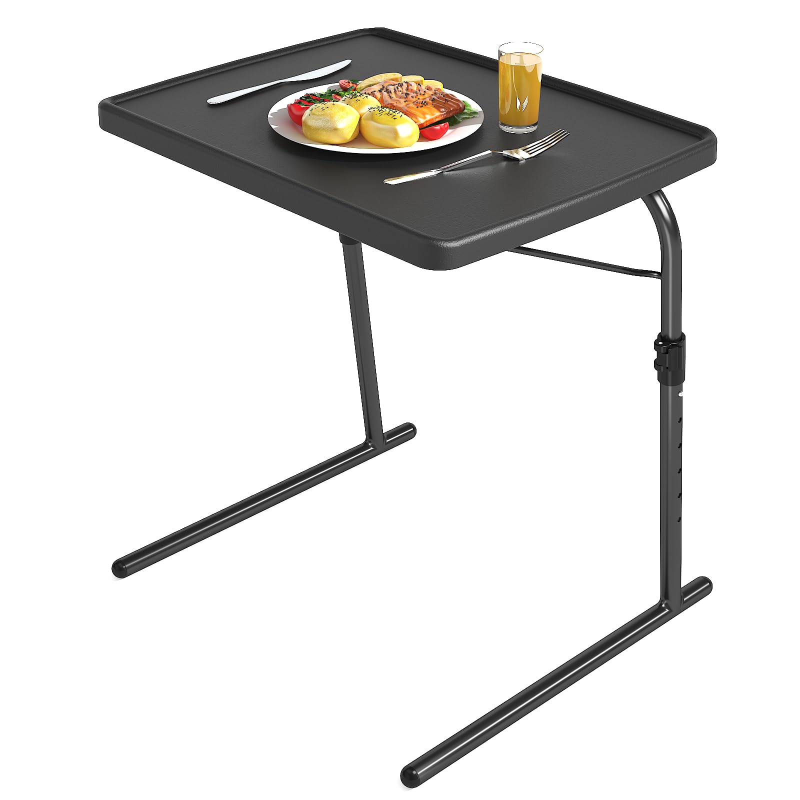 HXBOAUVS TV Tray Table, Max Folding TV Dinner Tray w/6 Height & 3 Tilt Angle, Adjustable TV Trays for Eating on Couch, Large Size Foldable Couch Laptop Table, Black, 16.9 x 22 x 29.1inch, 110lbs