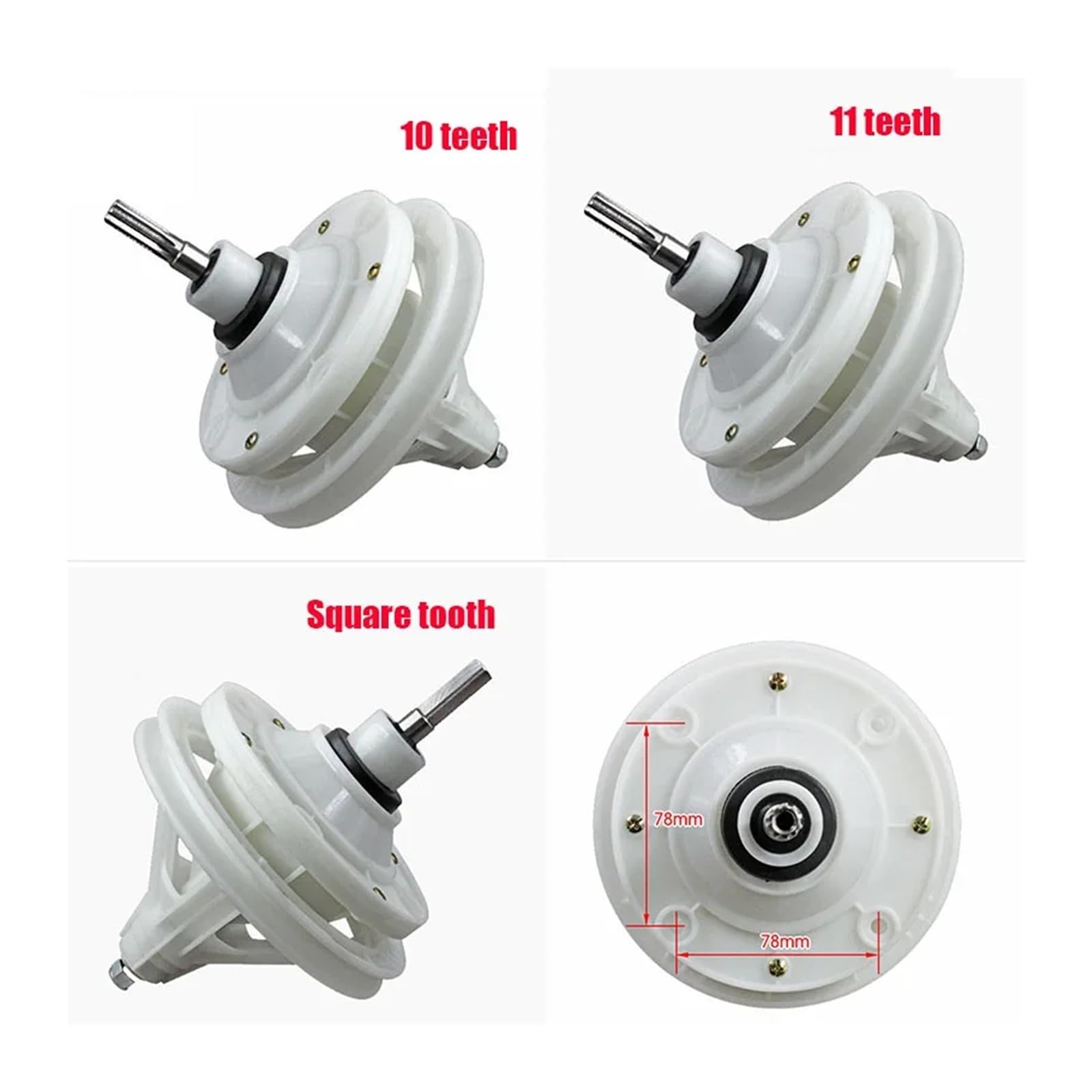 10 Dientes/11 Dientes/diente Cuadrado Lavadora Reductor Caja De Cambios Motor Reductor Embrague Hogar Lavadora Reparación De Máquinas Piezas(10 teeth Shaft 50mm)