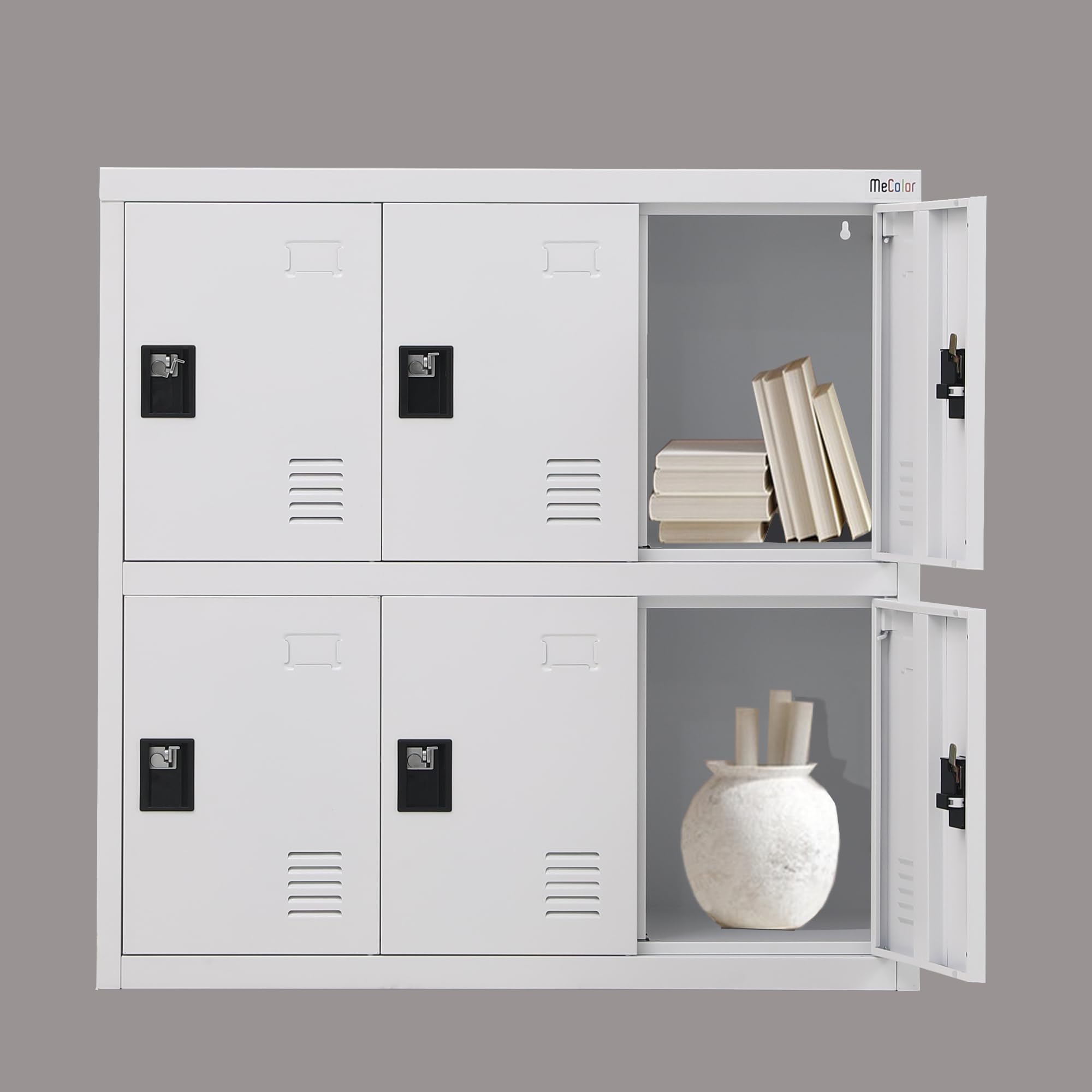MECOLOR Kleiner Schrank mit 4,6 und 9 Türen für Mitarbeiter oder Büropersonal aus Metall für Zuhause, Supermärkte, Fitnessstudios, Einkaufszentren für Dokumente, Stoffe, Taschen