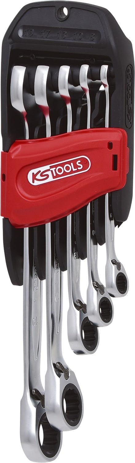 503.4605 GEARplus Reversing combination ratcheting spanner set, 5 pcs, 8-19mm