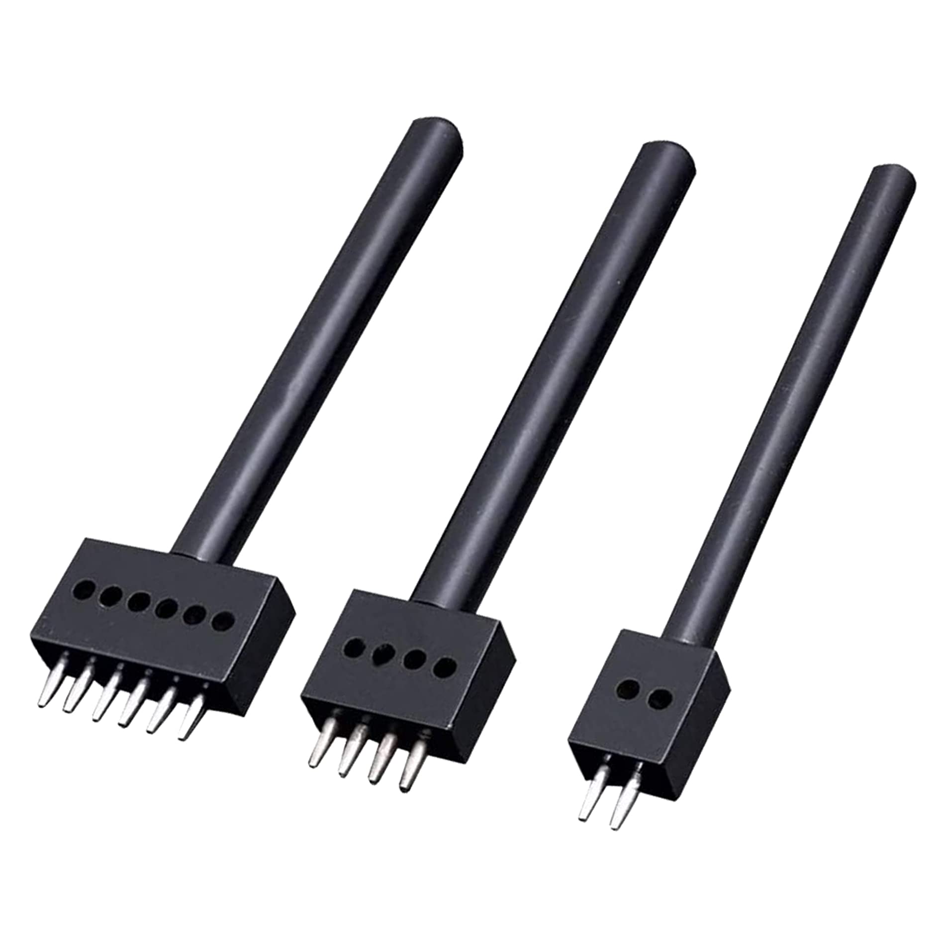 3 Pieces Leather Row Hole Punch, 2/4/6 Prong Lacing Stitching Chisel DIY Leather Craft Accessories for Watch Bands and Belt