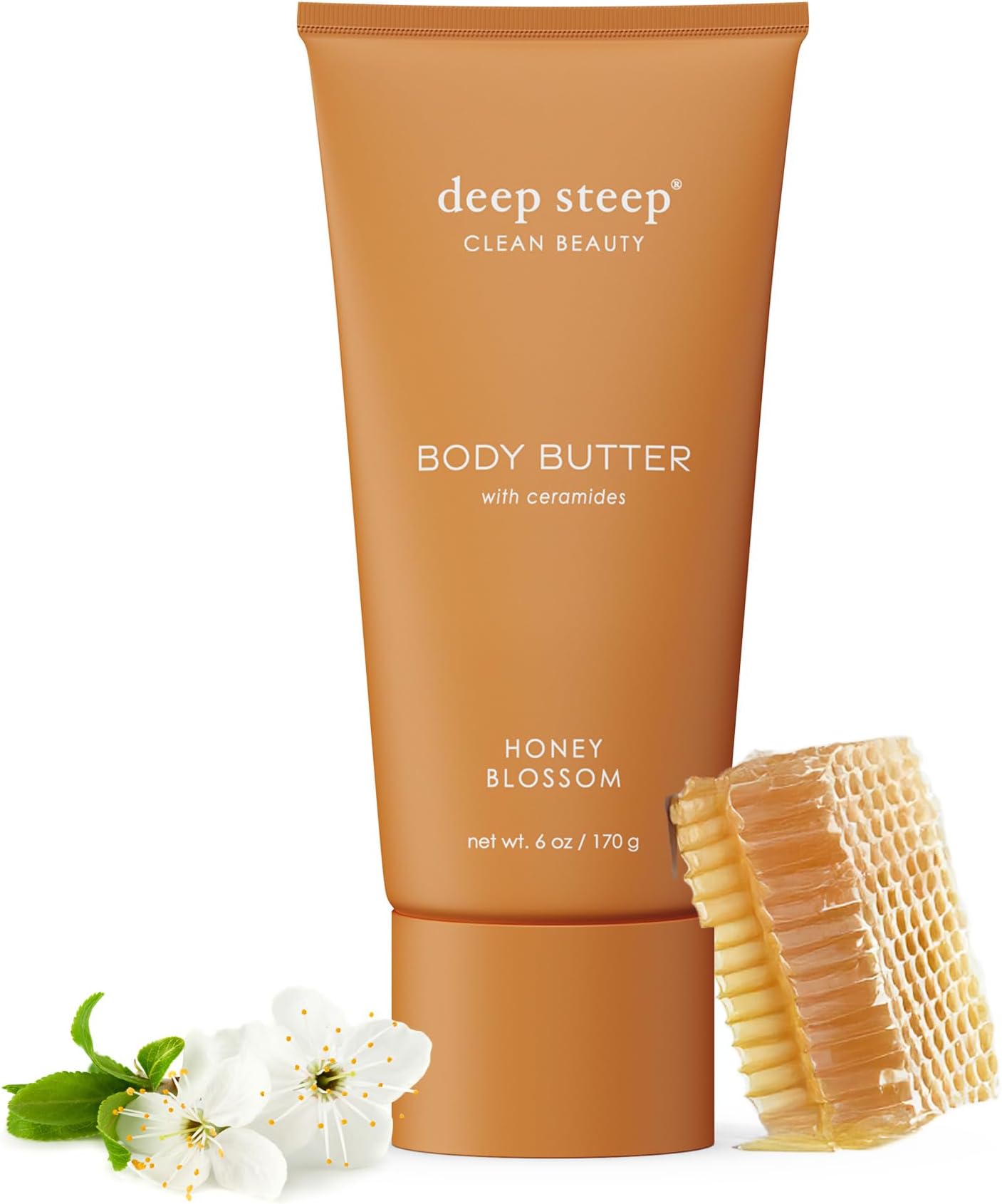 Body Butter, 6 oz – Rich Moisturizer with Ceramides, Coconut Oil, Argan Oil & Aloe Vera – Vegan, Clean Beauty, Smooth & Hydrated Skin (6 Ounces, Honey Blossom)