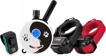 E-Collar Educator ZEN-302 Remote Dog Training Collar 2 Dog System | Finger Clicker, 100 Levels, Waterproof Rechargeable, 1/2 Mile Range, Vibration, Tone & Night Light