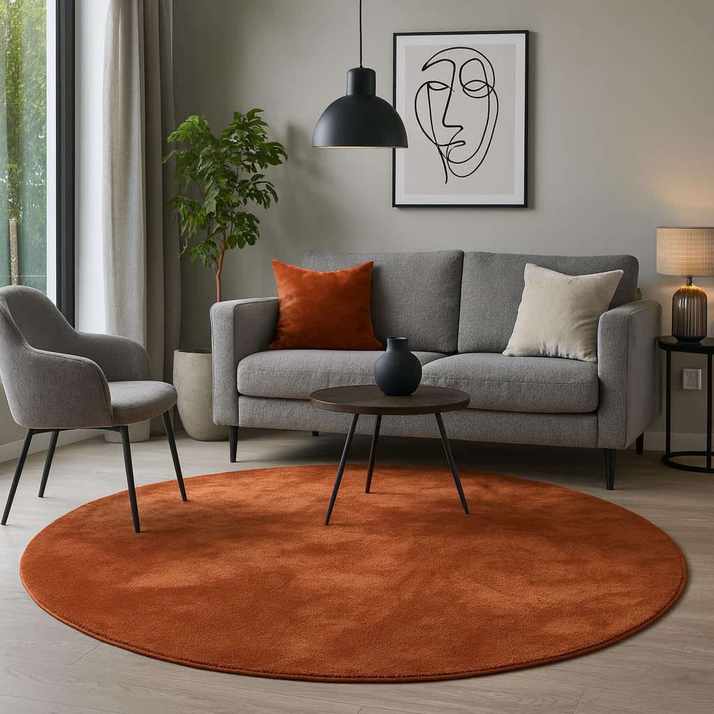 Pergamon Luxus Super Soft Kunstfell Teppich Pearl Einfarbig – Wohnzimmer, Rund & Eckig