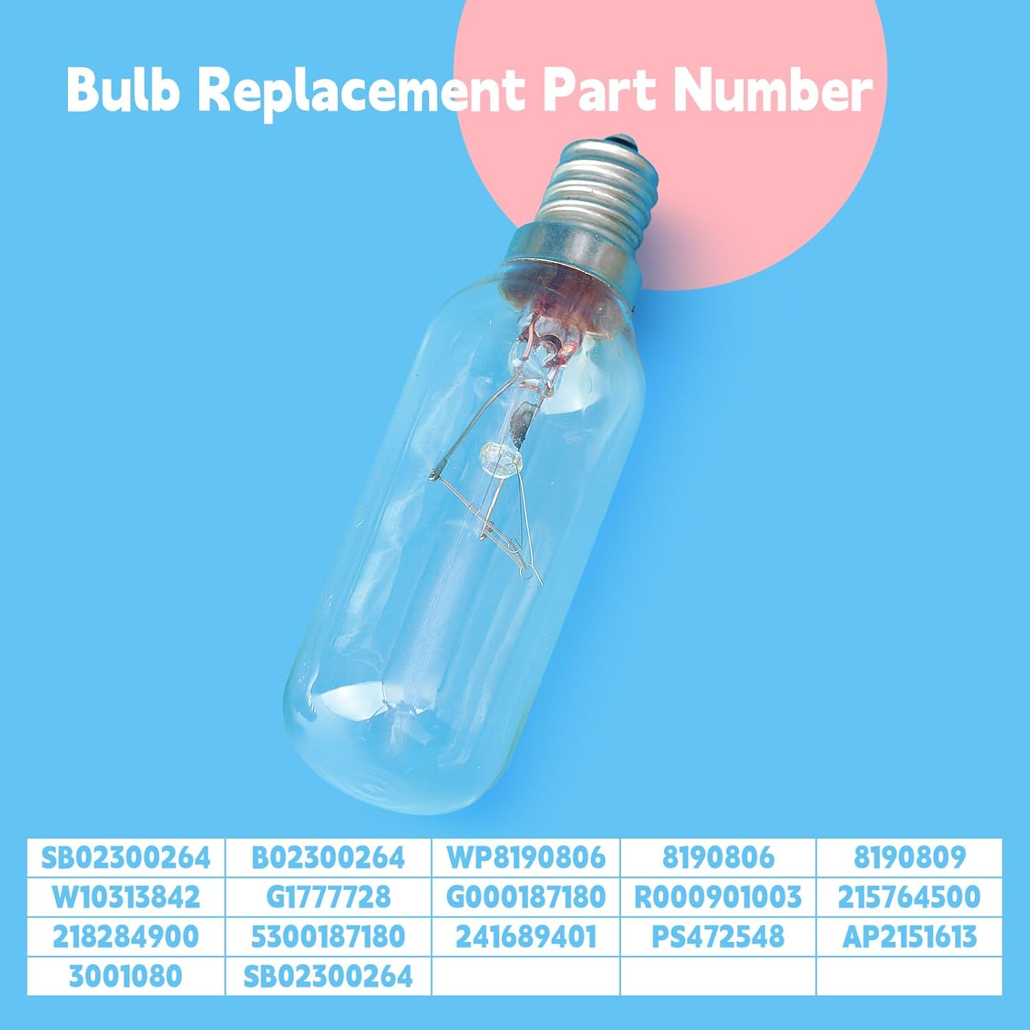 SB02300264 40W Light Bulb Replacement for Broan for Whirlp Range Hood PM250-A PM250-B PM390 PM390-HS PM390S PM390WW RM50000 RM503001 RM503004, Replace B02300264 WP8190806, E12 Base 2 PCS - Image 3