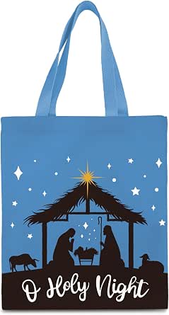 Whaline Christmas Canvas Tote Bags - Boho Christmas Tree Print, Reusable Gift & Shopping Bag