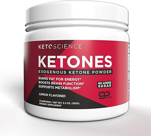 Keto Science Suplemento dietético en polvo de cetonas, mezcla de bebida de limón sin azúcar, apoya la dieta de combate de carbohidratos y la pérdida