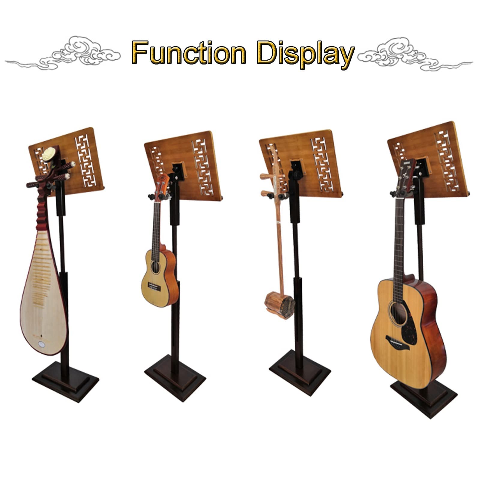 Atril para Violín con Bolsa De Transporte, Atril para Partituras con Colgador para Violín, Estable Y Giratorio, La Estantería De Madera Es Más Estable, Atril De Metal Extra,