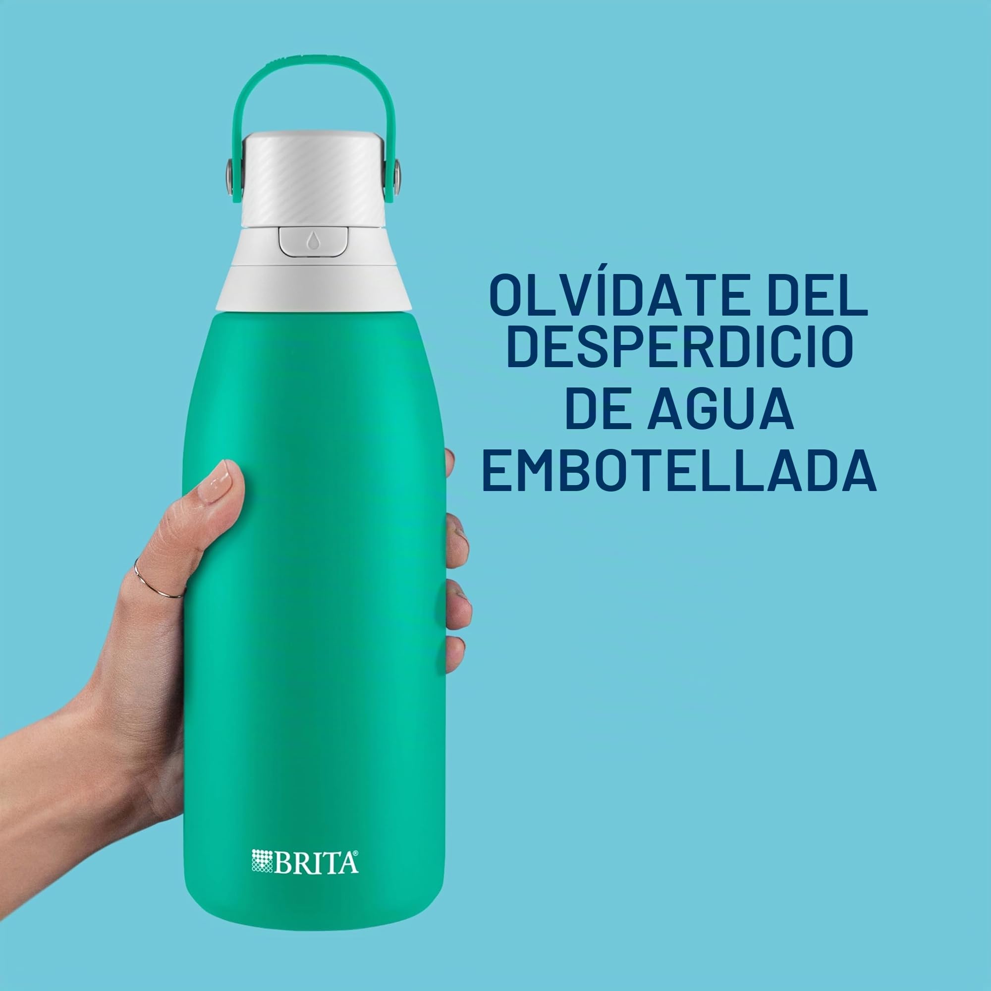 BRITA Botella de agua aislada de acero inoxidable con filtro, 32 onzas