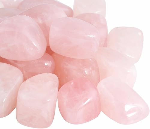 Miniatura 2 de Rockcloud Piedras pulidas pulidas de 1 libra, suministros de piedras preciosas para Wicca, Reiki, cristal curativo, cuarzo rosa