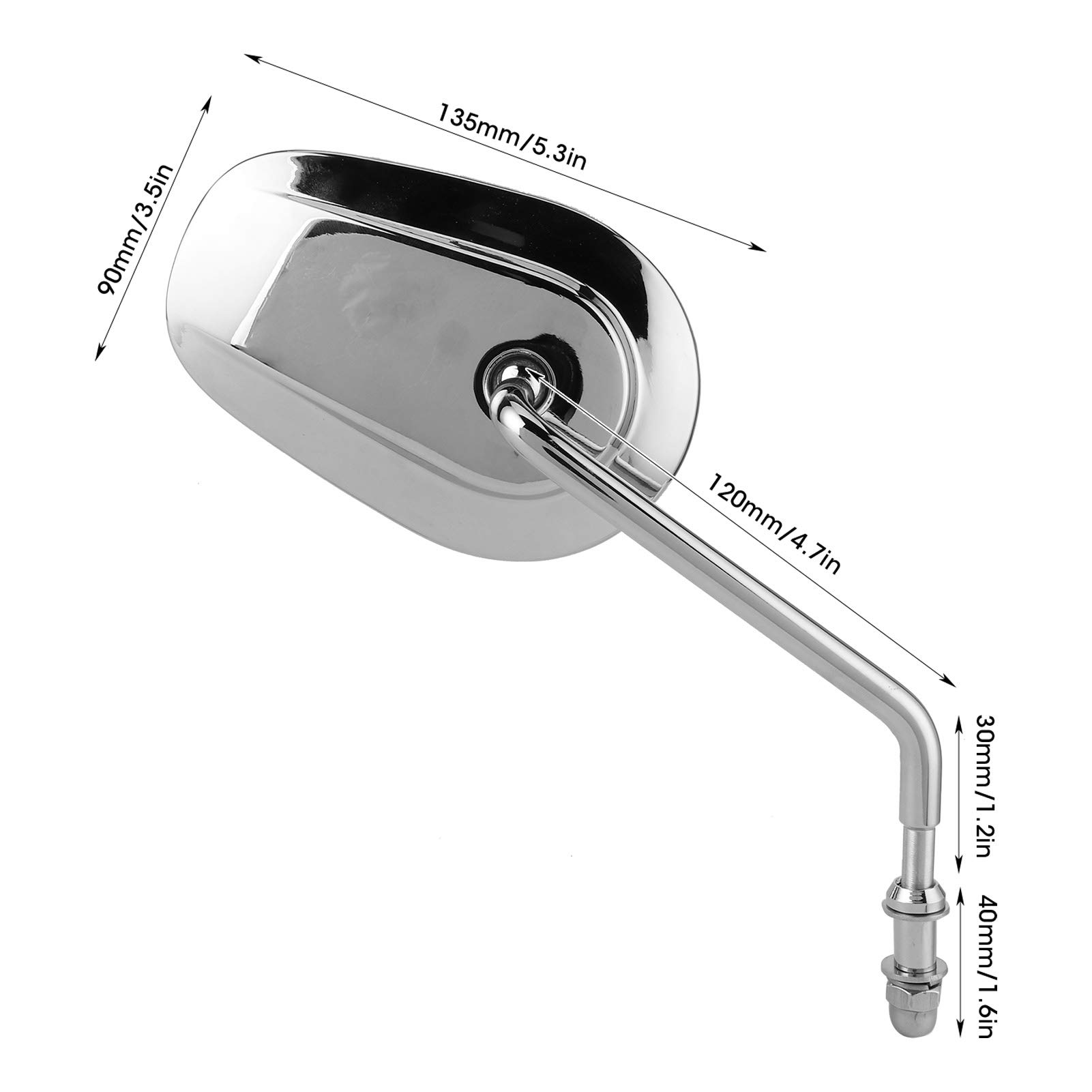Lusterka wsteczne motocykla Trwałe, szerokokątne, regulowane lusterka na końcu kierownicy dla Touring Glide Fatboy 883 1200 Srebrne aluminium Szkło Para obrotu o 360 stopni