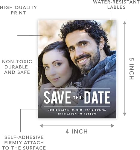 Miniatura 7 de Andaz Press Colección de boda personalizada con foto y aliento solar, etiquetas de gota de chocolate para besos, paquete de 216, imagen personalizada