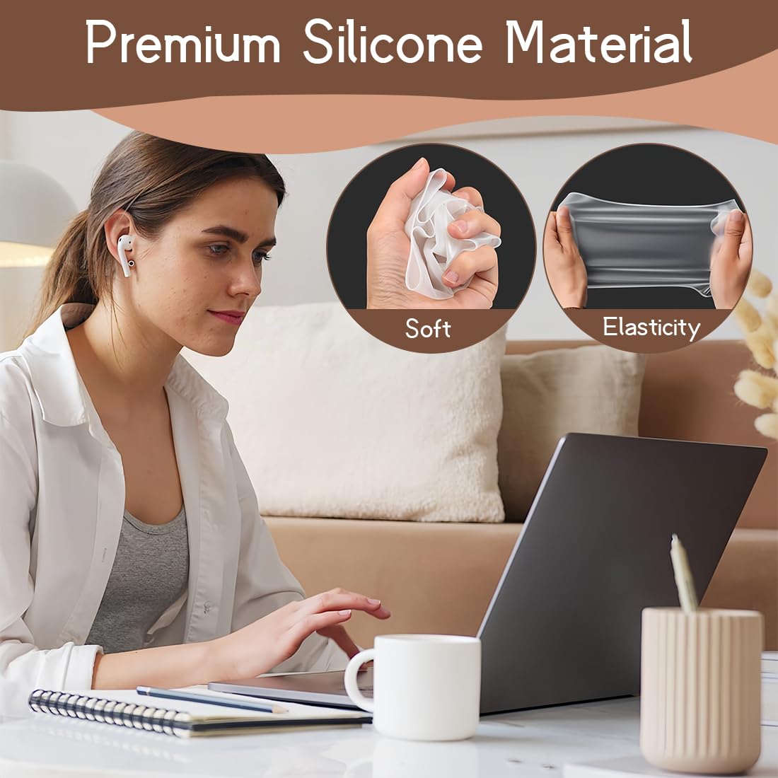 2 Pièces Film Protecteur de Clavier pour Ordinateur Portable, 15-17 Pouces Protege Clavier Silicone, Transparent Universel Protection Clavier