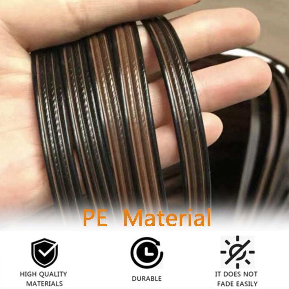 Kit di Riparazione in Rattan PE Marrone 8x1,2 mm Materiale for Tessitura in Vimini Piatto da 60 m for Sedia da Giardino Divano Cestino Fai da Te