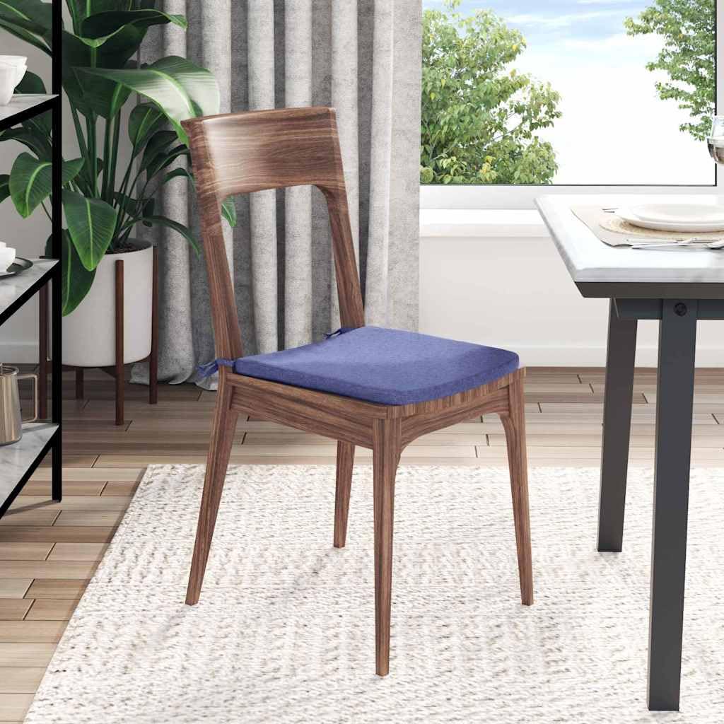 Poduszki do siedzenia 4 szt. dżinsów niebieskie 40 x 40 x 3 cm materiał z wypełnieniem piankowym, antypoślizgowy, nadaje się do prania, ergonomiczny, do jadalni, biura, na balkon, taras