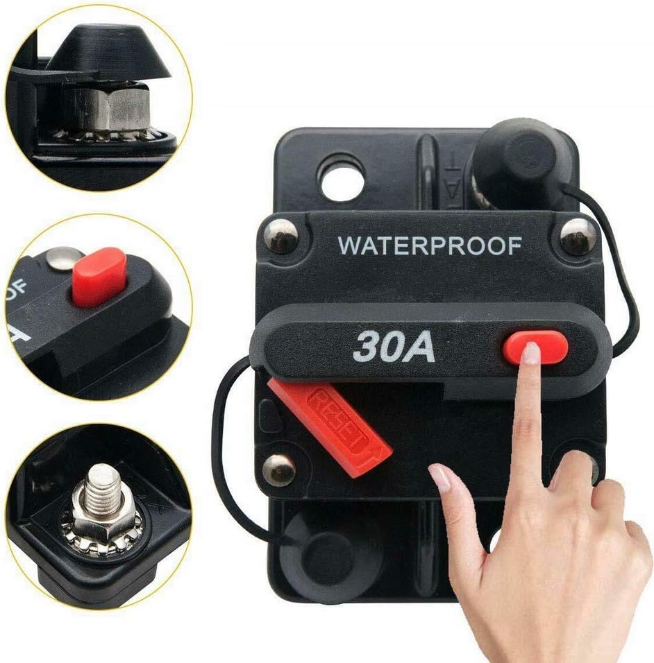 Automotive Replacement Circuit Breaker Switches Trolling 12V-48V DC with Manual Reset Car Marine Trolling Motors Boat ATV Manual Power Protect for Audio System Fuse 100 Amp : Automotive