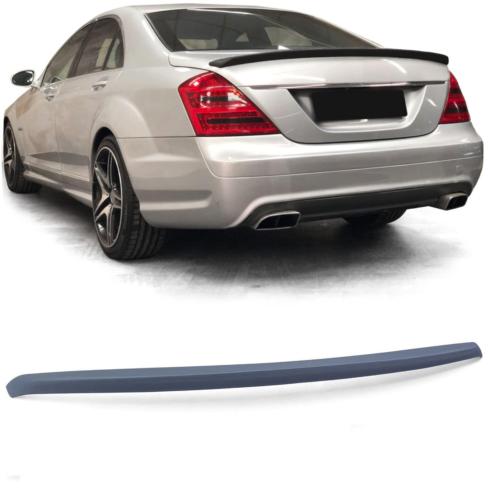 YPSQQHD Car Rear Spoiler Splitter, Rear Trunk Boot Lip Wing lid Spoiler ABS Exterior Accessories, Compatible with Mercedes S Class W221 05-13