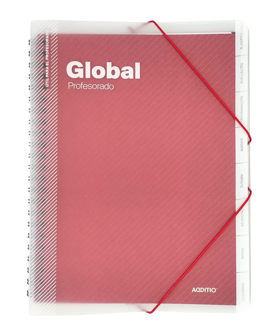 ADDITIO - Carpeta Global para el profesorado | Evaluación | Agenda | Tutoría | Reuniones | Tamaño 24 x 32 cm. | Español | Rojo
