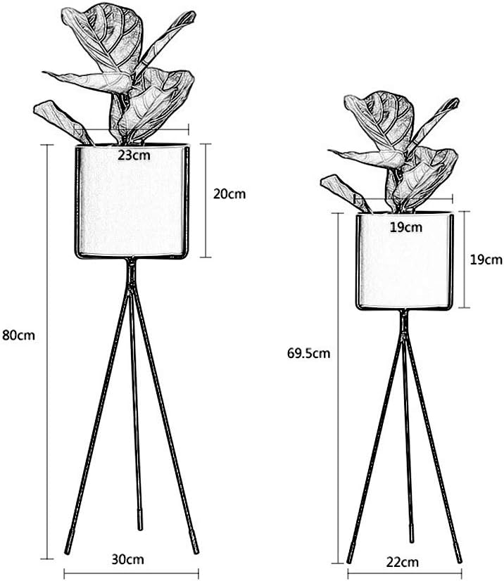 Outdoor Garden Plant Pot Flower Stand Indoor Balcony Decoration Display Shelf Iron Art Herb Bonsai Rack Metal Floor-Stand for Living Room Bedroom Office(Blue)(S+L)