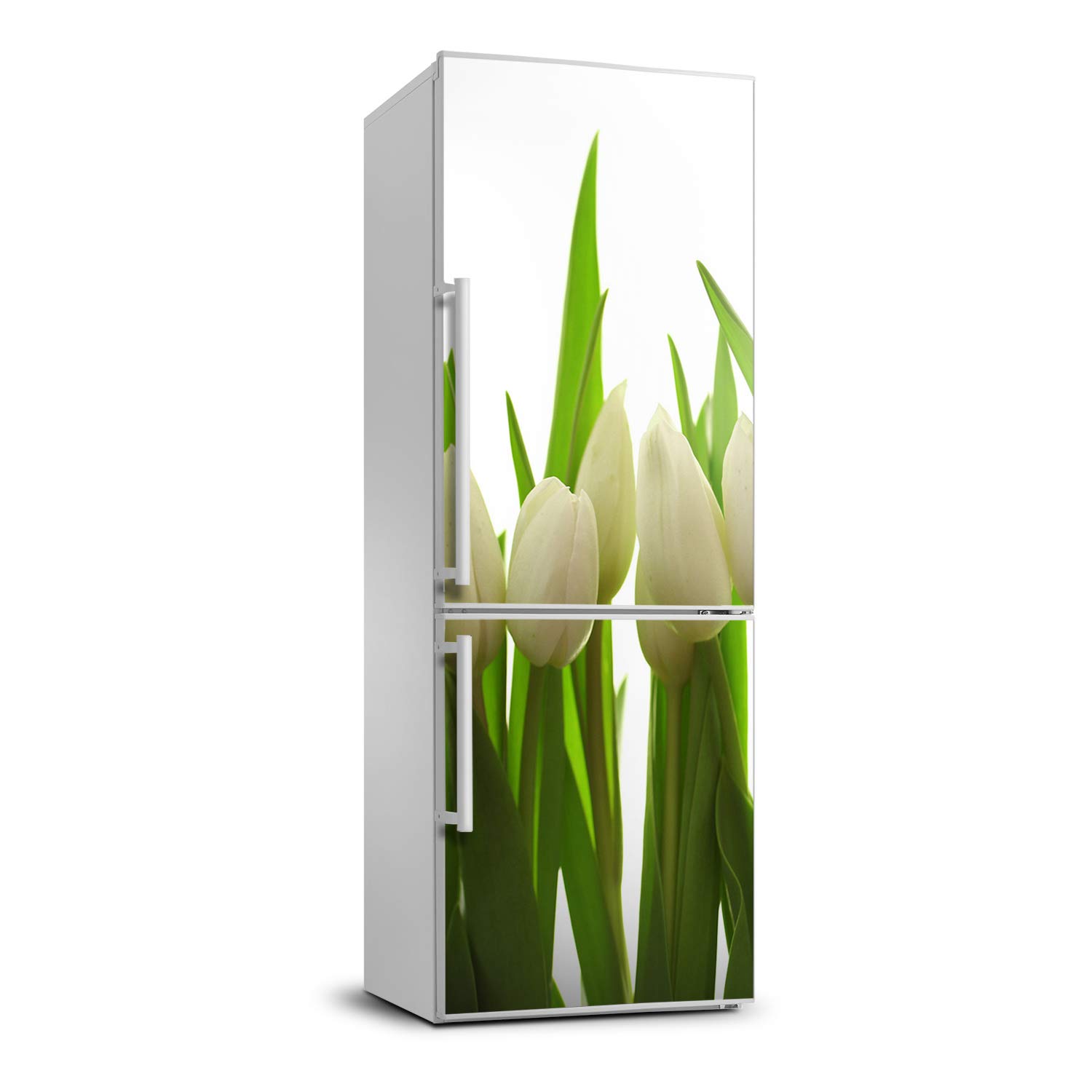Tulipes autocollant frigo 60x180cm - Sticker décoratif auto-adhésif pour réfrigérateur