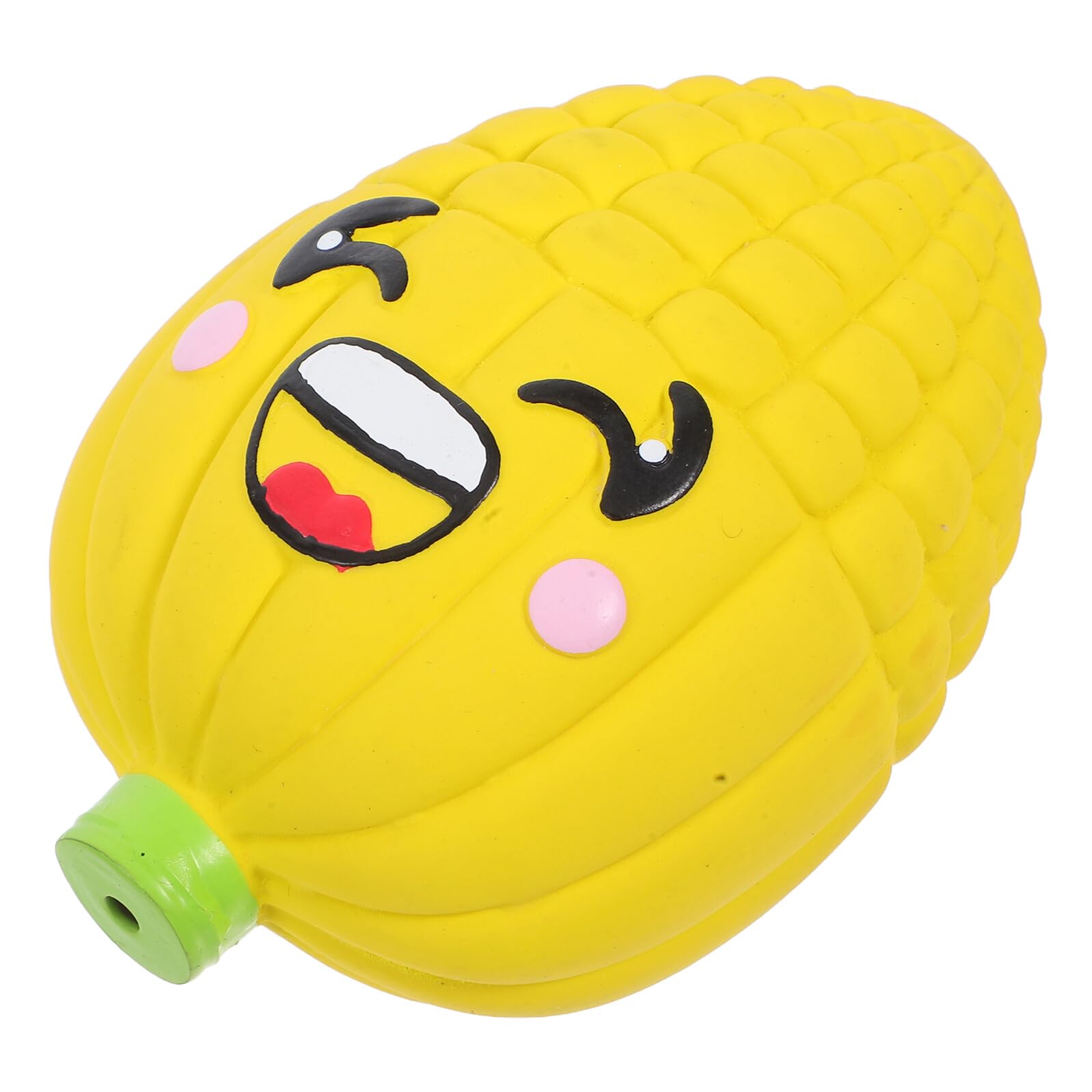 NUOBESTY Latex Squeaky Dog for Aggressive Chewers, Tough Small Pet Chew with Laughing Corn Vegetable Face, Sturdy Puppy Teething for Interactive Play