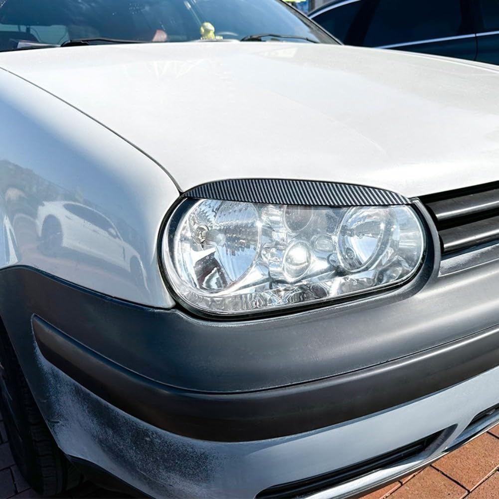 Cubierta de cejas para faros delanteros Golf MK4 GTI SDI R32 para FSI GL GLS 2 puertas y 4 puertas, plástico ABS, parte de estilo de luz delantera (aspecto de carbono)