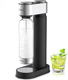 Philips Máquina de transmissão de refrigerante, máquina de água com gás inoxidável, fácil instalação com garrafa de carbonatação PET de 1L de torção rápida, fabricante de refrigerante compatível com