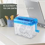 Manual Paper Shredder, A6 Folded A4 Portable Mini Paper Hand Cut Shredder for Office Home School (Blue) Hand Shredders Paper Shredders