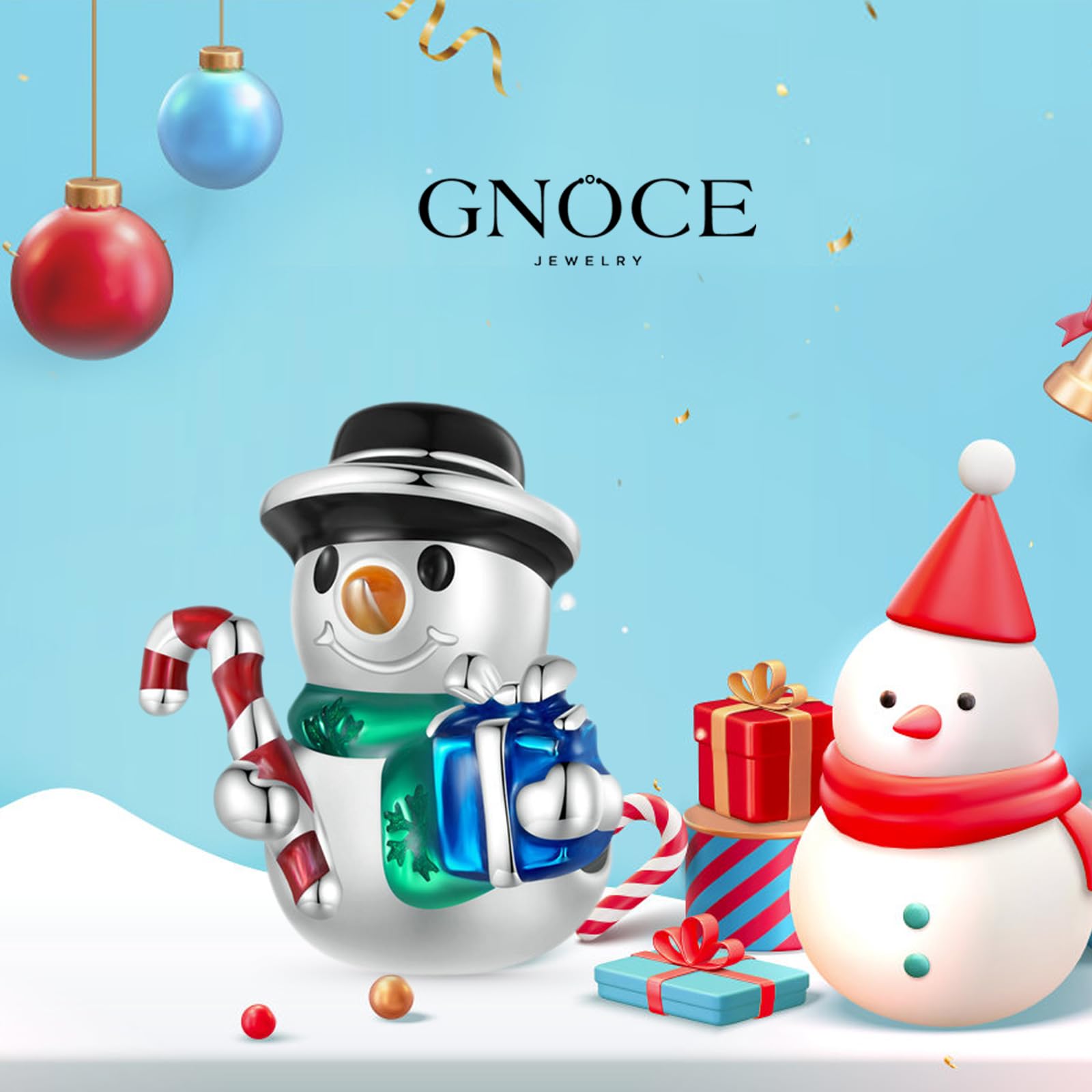 GNOCE Charm in Argento S925 Sterling Silver Charm Bead Adatto a Bracciale & Collana Regali di Natale per Donne Ragazze Amici